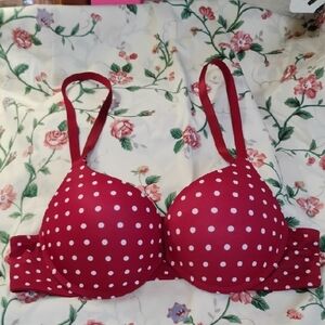 Elegant Red Polka Dot Bra